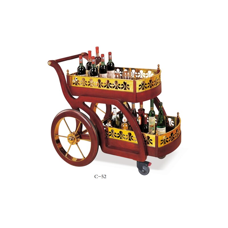 Cleaning Cart Manufacturer - Best-selling Hot-selling European Hotel Stainless Steel Four-wheel Luxury Hand Push Wine Trolley