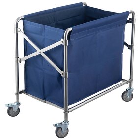 Laundry Trolley Manufacturer - Factory Sale Hospital Hotel Linen Clean Cart Large Capacity Foldable Cleaning Cart