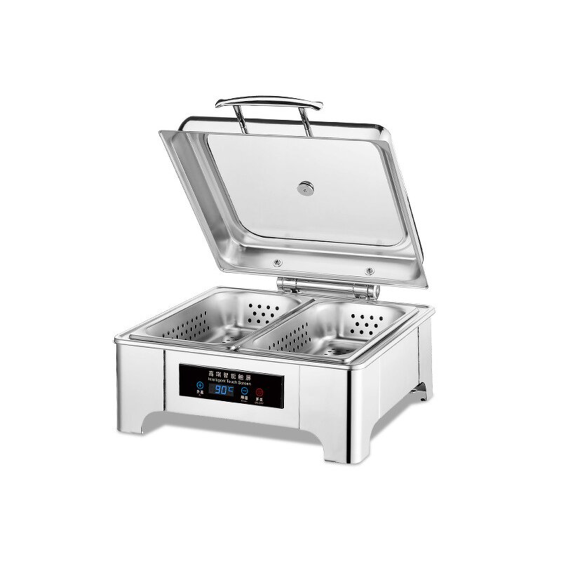 Chafing Dish Warmer Manufacturer - 9L Food Bowl Hotel Buffet Commercial Equipment Stainless Steel Round Clamshell for Party