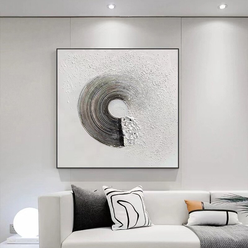 Abstract Oil Paintings Manufacturer - Original Art Custom Wabi Sabi Minimalist Geometric Textured Modern Large Wall Decor for Hotel Living Room