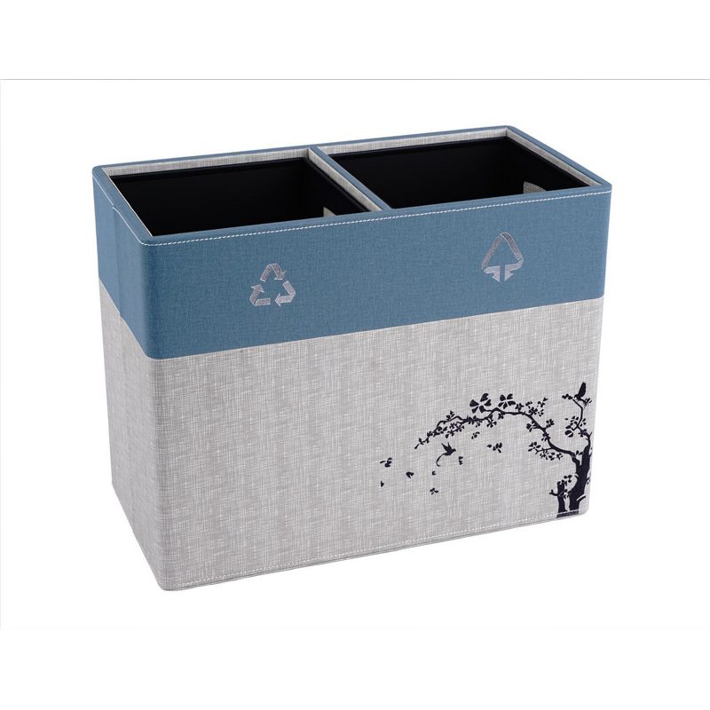 Trash Can Manufacturer - Garbage Container Bin With Handles for Bathrooms and High Class Hotel Square Brown Pu Leather Wastebasket