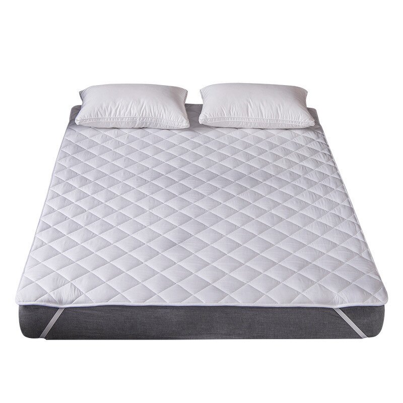 Mattress Pad Cover Manufacturer - White Machine Washable Hotel Quilted Mattress Protector Topper Pad With Cotton
