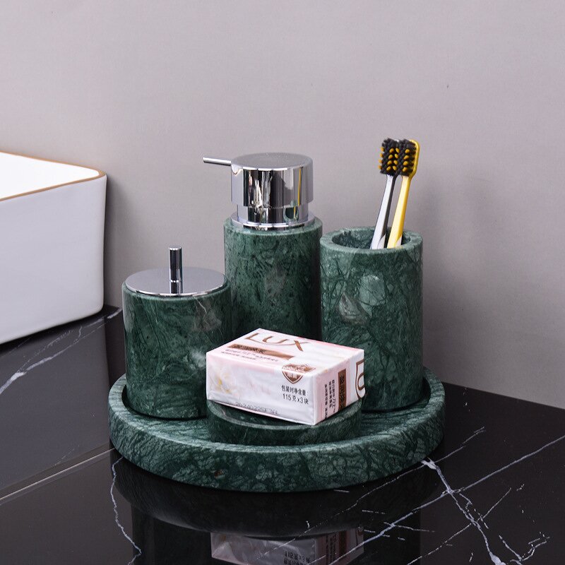 Bathroom Accessories Set Manufacturer - OEM/ODM Marmol China Factory Wholesale Green Marble Stone 100% Natural Hotel