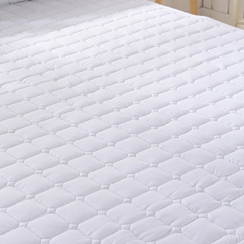 Mattress Pad Cover Manufacturer - White Machine Washable Hotel Quilted Mattress Protector Topper Pad With Cotton