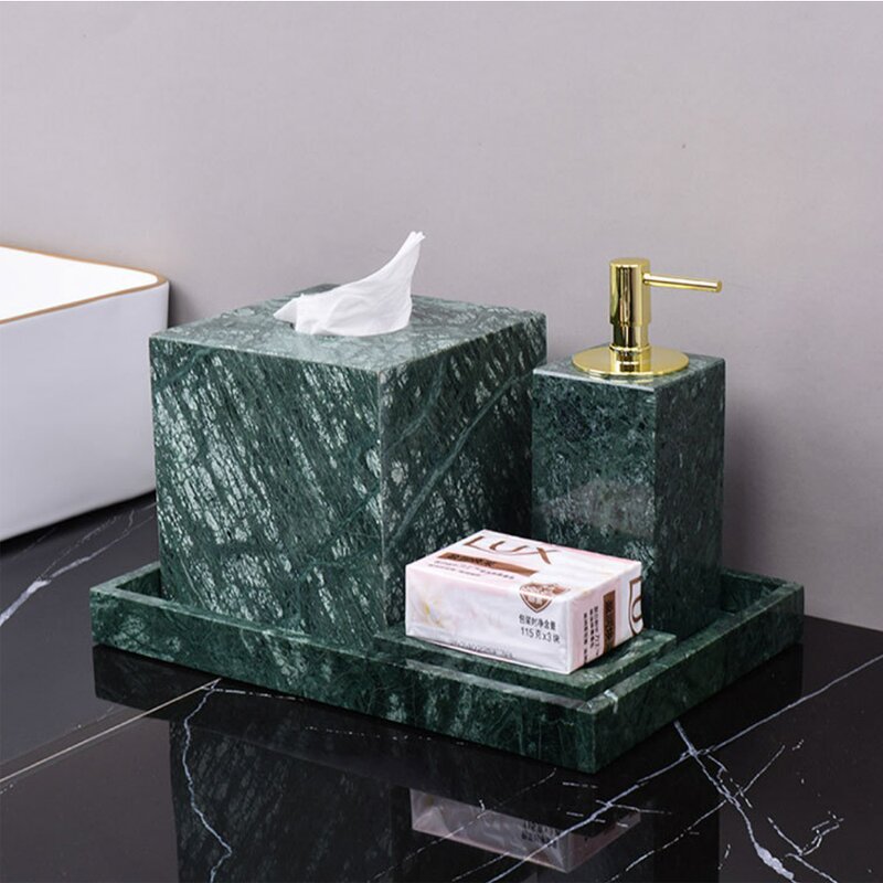 Bathroom Accessories Set Manufacturer - OEM/ODM Marmol China Factory Wholesale Green Marble Stone 100% Natural Hotel