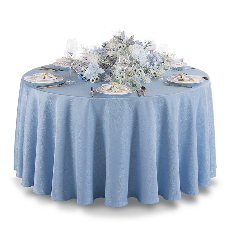 Tablecloth Manufacturer - Gold PVC Flying Catkins Cotton Gauze 120 Round for Christmas Wedding Banquet Restaurant Party