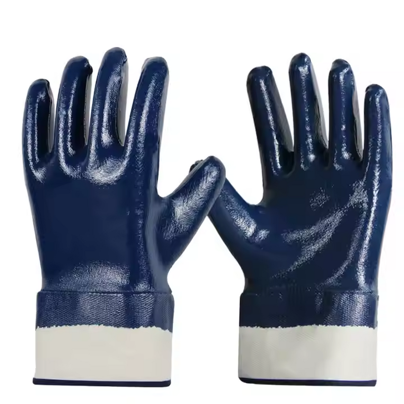 Nitrile Coated Gloves - Heavy Duty Jersey Liner Fully Coated Blue