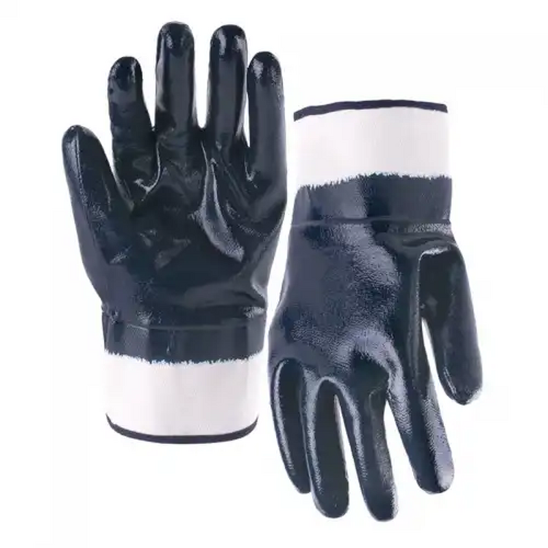 Nitrile Coated Gloves - Heavy Duty Jersey Liner Fully Coated Blue