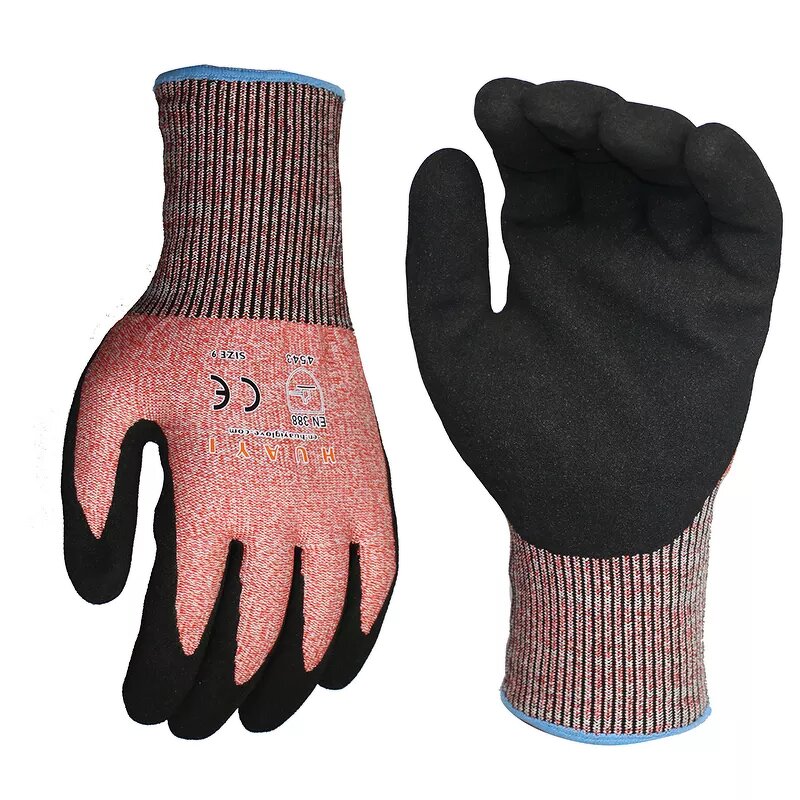 Cut Resistant Gloves - Sandy Nitrile Coated Level 5 for HVAC
