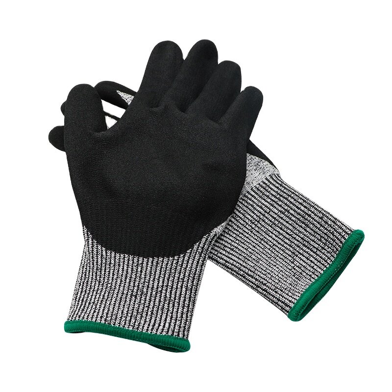 Cut Resistant Gloves - ANSI Level 5 HPPE Seamless Nitrile Grip