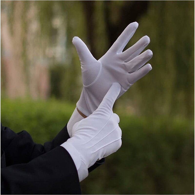 Cotton Glove - Custom White Stretch Long for Church & Festival