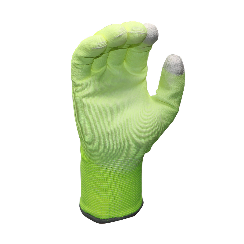 Safety Gloves - Fluorescent Polyester PU Palm Copper Fiber Anti Static