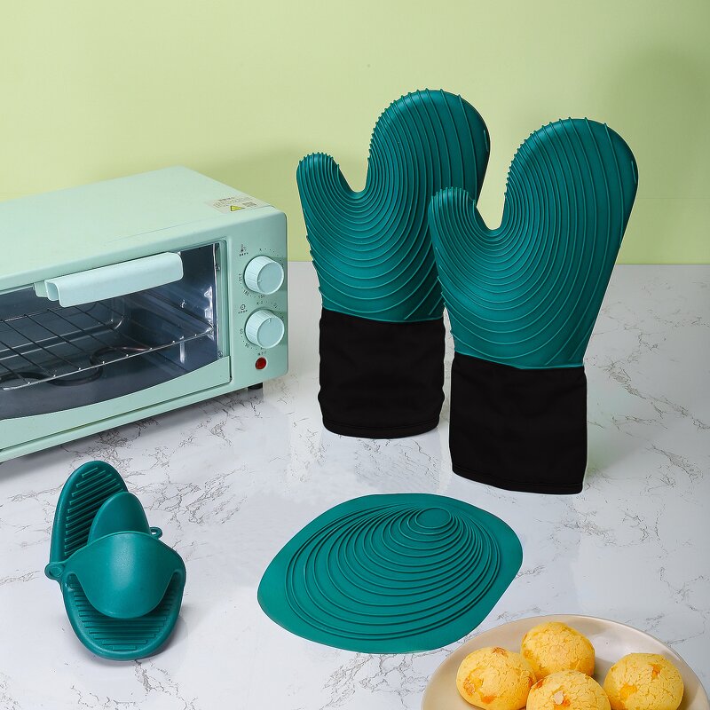 Silicone Oven Mitts - Heat Resistant Non-Slip for Barbecue