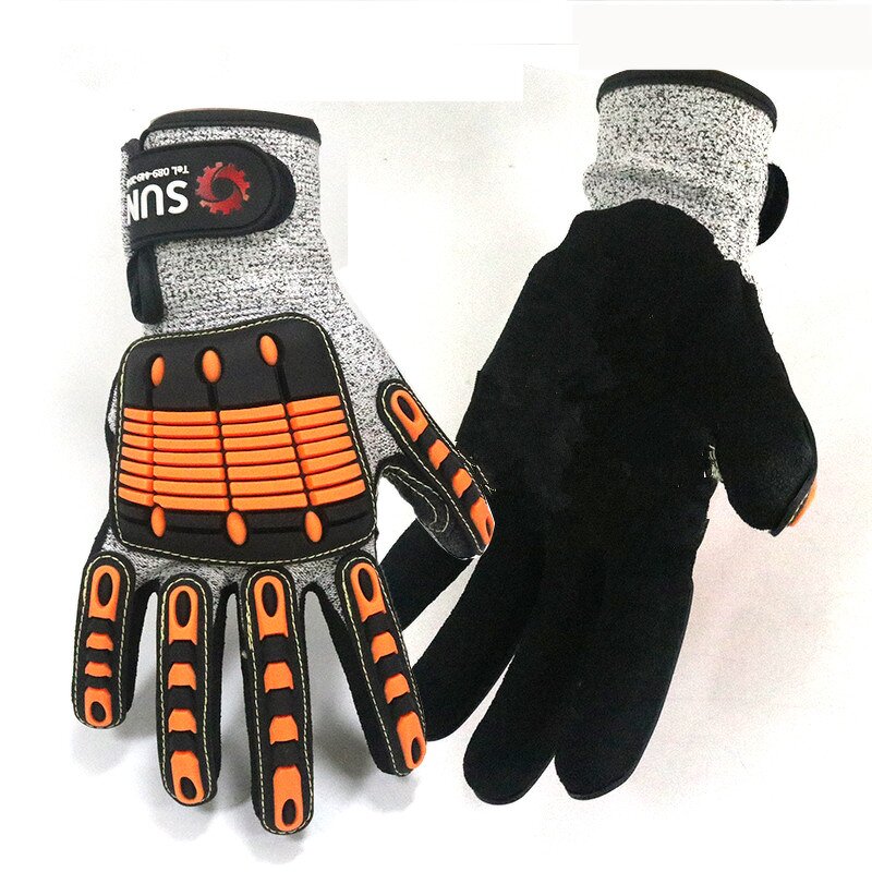 Safety Gloves - ANSI A5 TPR Palm Coated Cut Impact Resistant