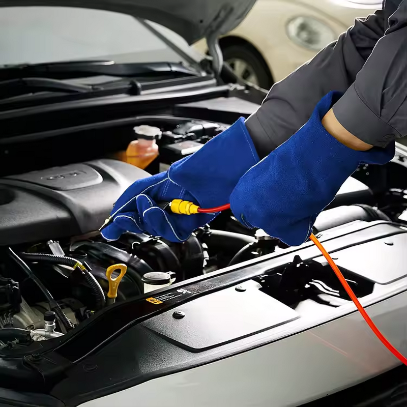 Work Gloves - 14'' Heat Resistant Cow Split Leather for Welding