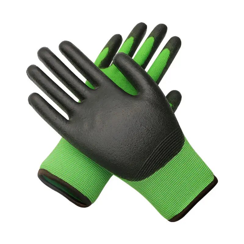 Gardening Gloves - Black Polyurethane Coated for Women & Men