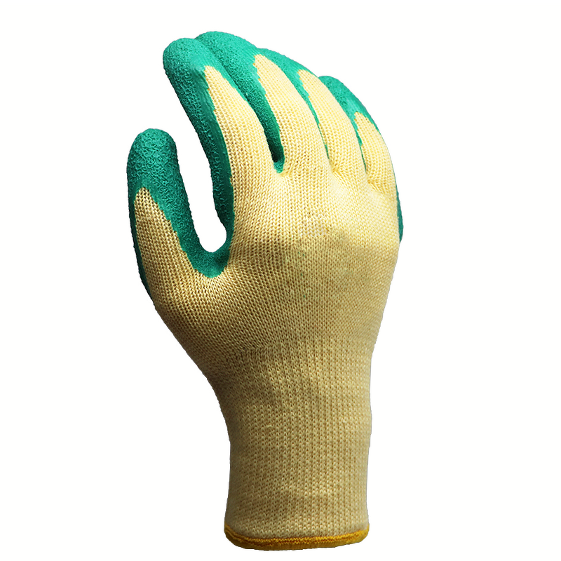 Safety Gloves - Cotton Polyester Latex Crinkle Coated 10GA