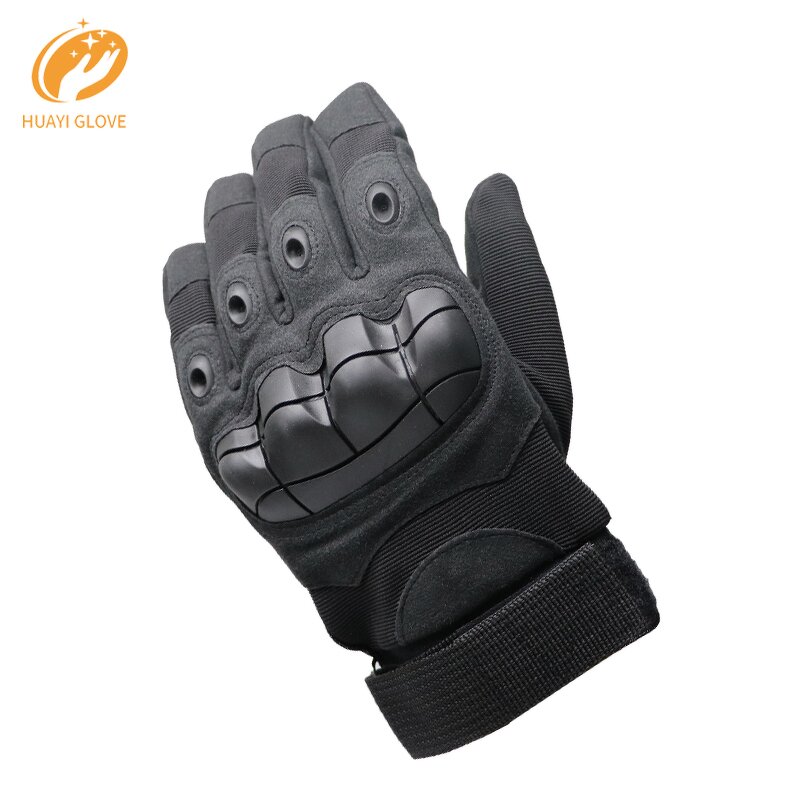 Tactical Gloves - Black Full Finger Carbon Fiber Knuckle