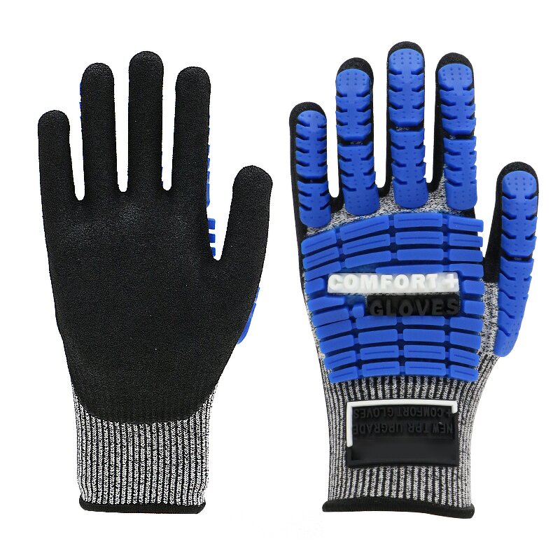 Impact Resistant Gloves - Cut 5 TPR Sandy Nitrile for Oil Field