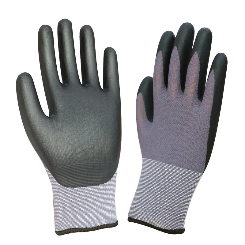 Safety Gloves - 15G Nylon Spandex Nitrile Foam for Garden Construction