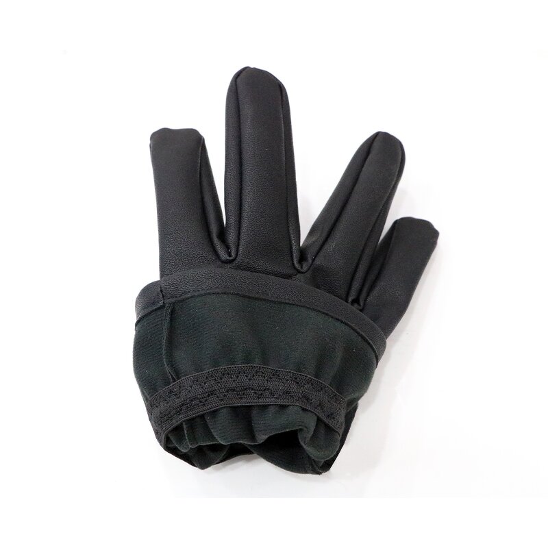 Leather Gloves - Black Unlined Full Finger for Motorcycle