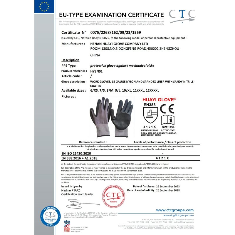 Nitrile Coated Gloves - 13G Polyester Sandy Finish for Industrial Safety