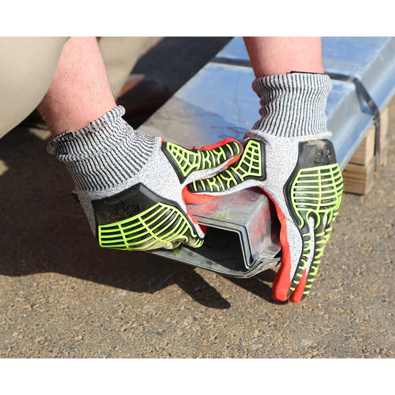 Safety Gloves - HPPE Palm Sandy Nitrile Cut Resistant Impact