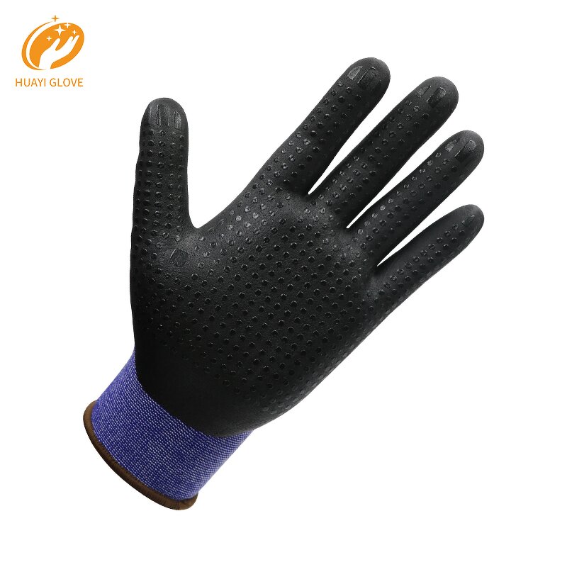 Work Gloves - 15G Nylon Spandex Micro Foam Nitrile Palm Dotted