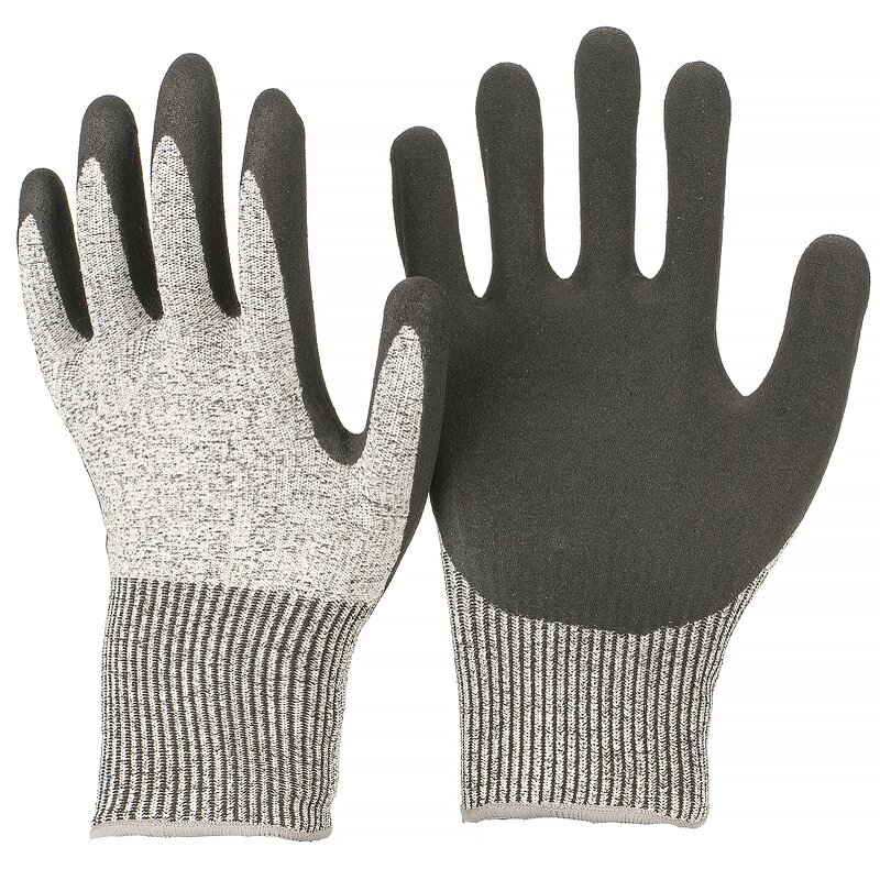 Cut Resistant Gloves - HPPE Nitrile Coated Level 5 for Construction