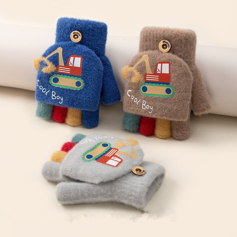 Children's Gloves - Winter Knitted Mittens for Boys & Girls