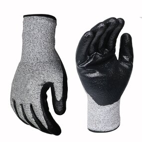 Cut Resistant Gloves - HPPE Knitted EN388 Level 5 Sandy Nitrile