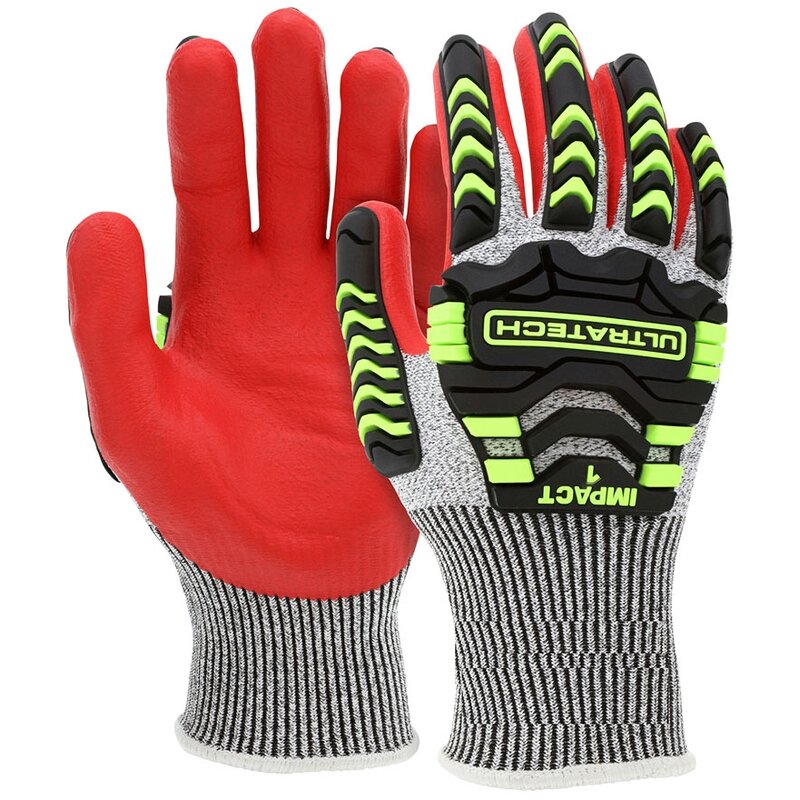 Safety Gloves - HPPE Palm Sandy Nitrile Cut Resistant Impact