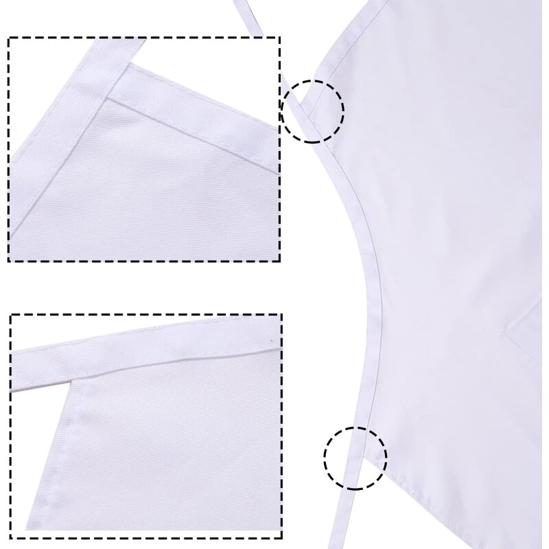 Cotton Aprons - Custom Logo White for BBQ & Kitchen