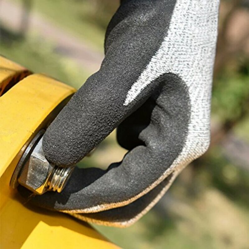 Cut Resistant Gloves - ANSI Level 5 HPPE Seamless Nitrile Grip