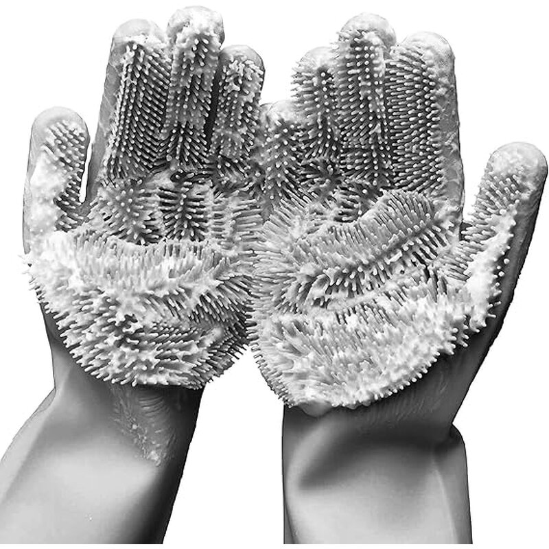 Cleaning Sponge Gloves - Magic Dishwashing Silicone Brush