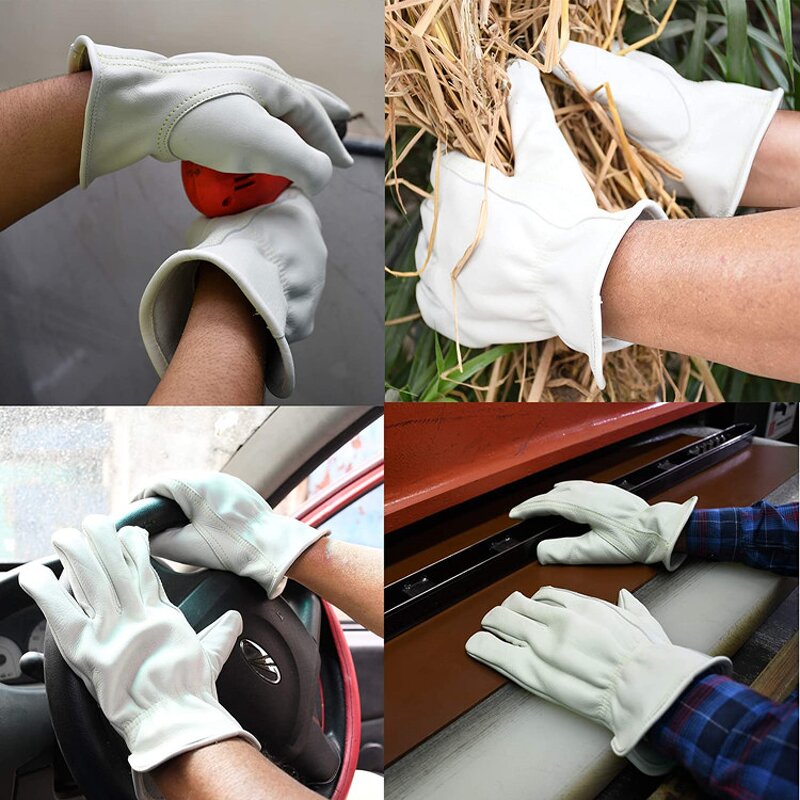 Driver Gloves - Heavy Duty Cow Grain Leather for Industrial