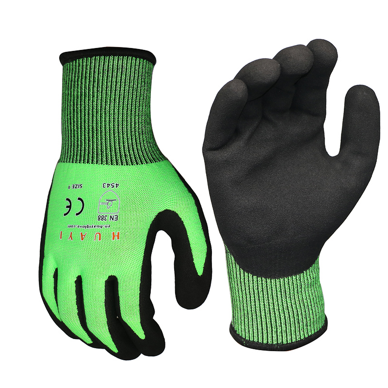 Cut Resistant Gloves - Sandy Nitrile Coated Level 5 for HVAC