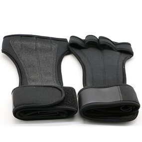 Workout Gloves - Custom Half Finger Black Wrist Support