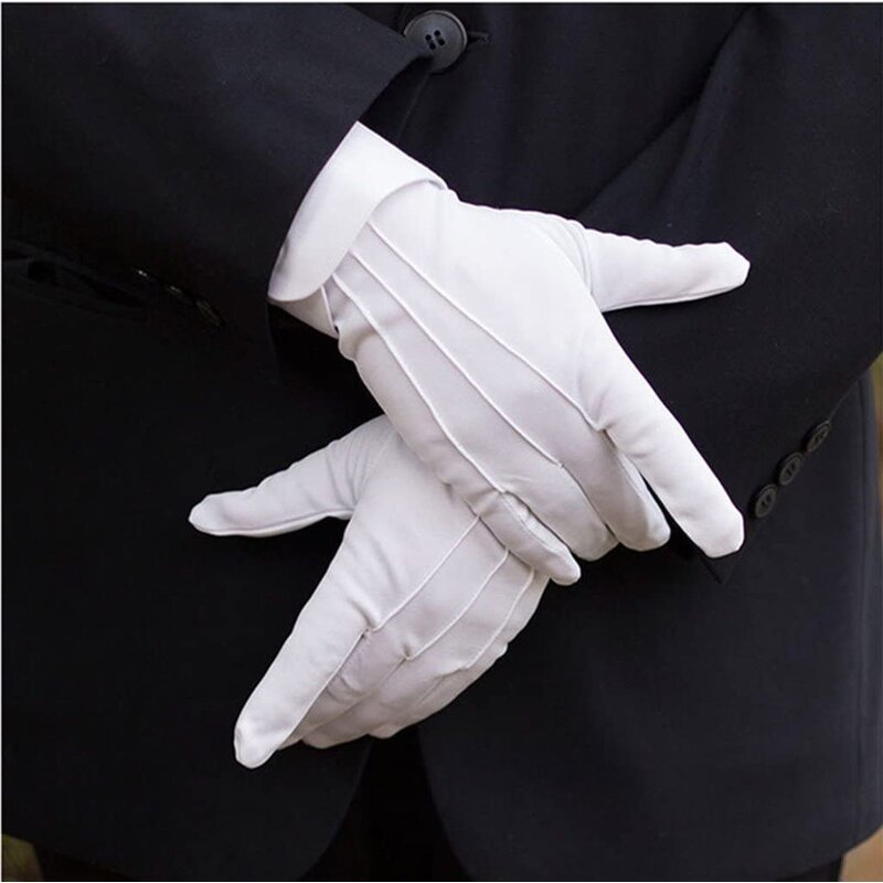 Cotton Gloves - High Quality White Embroidered for Ceremonial