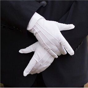 Cotton Glove - Custom White Stretch Long for Church & Festival