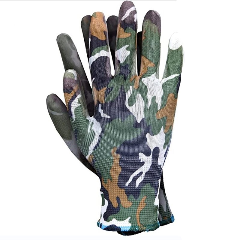 Hunting Gloves - PU Coated Camouflage for Paintball & Gardening