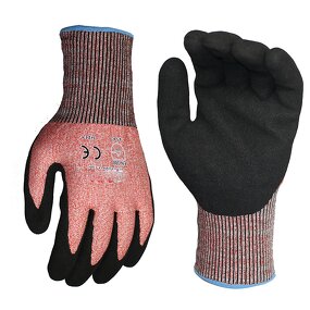 Safety Gloves - HPPE Knitted Sandy Nitrile for Industrial Work