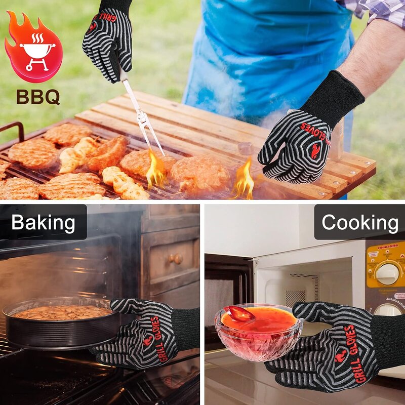 Oven Mitts - 1472℉ Heat Protection Non-Slip for Kitchen