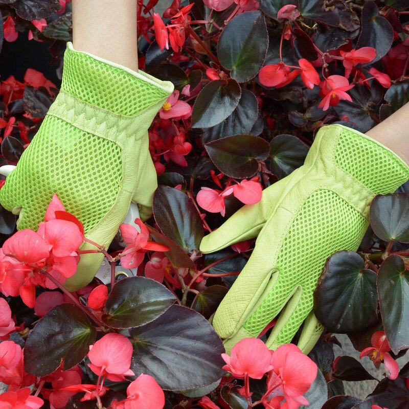 Gardening Gloves - 3D Mesh Pigskin for Yard & Landscaping
