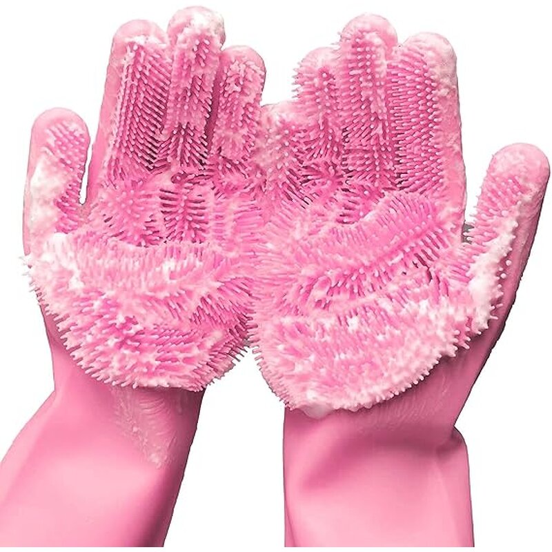 Cleaning Sponge Gloves - Magic Dishwashing Silicone Brush