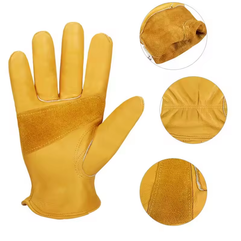 Gardening Gloves - Men Women Cowhide Thorn Proof with Thumb