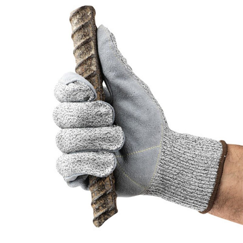 Leather Gloves - Cow Split Leather Anti Slip Cut Resistant