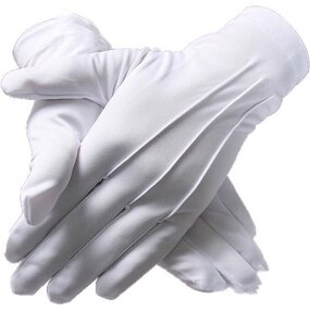 Cleaning Gloves - 100% Cotton White for Jewelry & Work