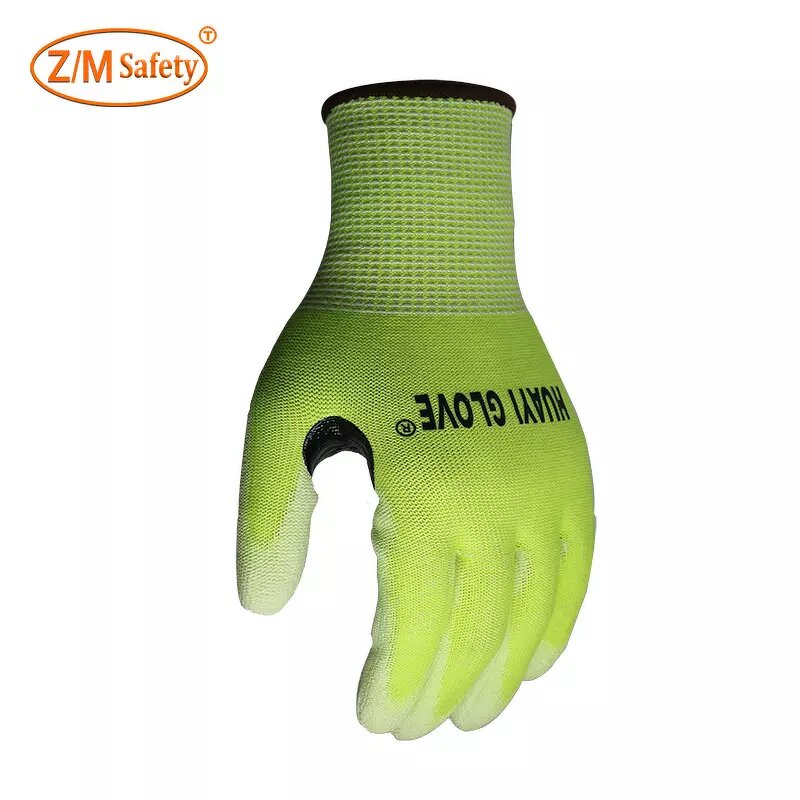 Cut Resistant Gloves - Level 5 HPPE PU Coated for Construction