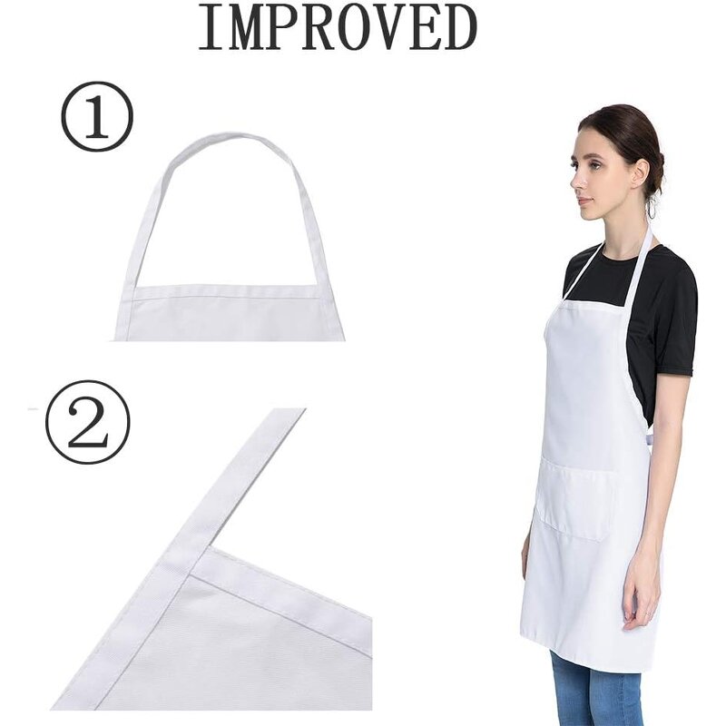 Cotton Aprons - Custom Logo White for BBQ & Kitchen